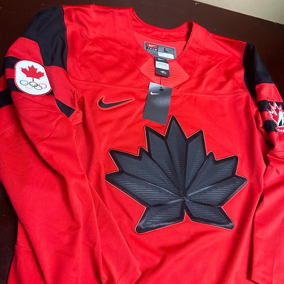Nike Mens University Red Team Canada Long Sleeve Replica Hockey Jersey Size L - Picture 3 of 5